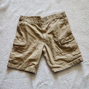 Carhartt Tan Rugged Flex Relaxed Fit Cargo Work Shorts Utilitarian Design Sz 40